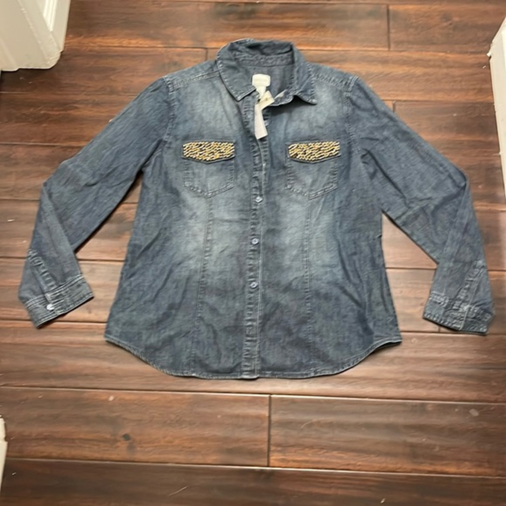 Chico’s button jean shirt‎